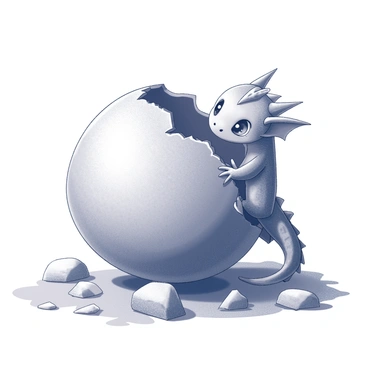 A magic card showing a dragon egg hatching with a baby dragon emerging
