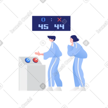 Illustration animée Les gens prennent la décision de voter sous pression aux formats GIF, Lottie (JSON) et AE