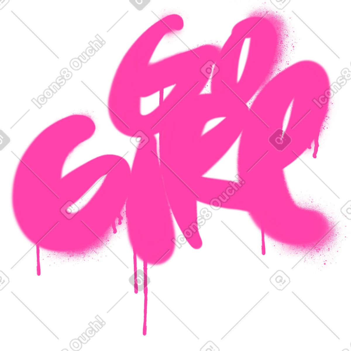 Ilustración Graffiti ve chica en estilo Jumble a descargar en PNG y SVG