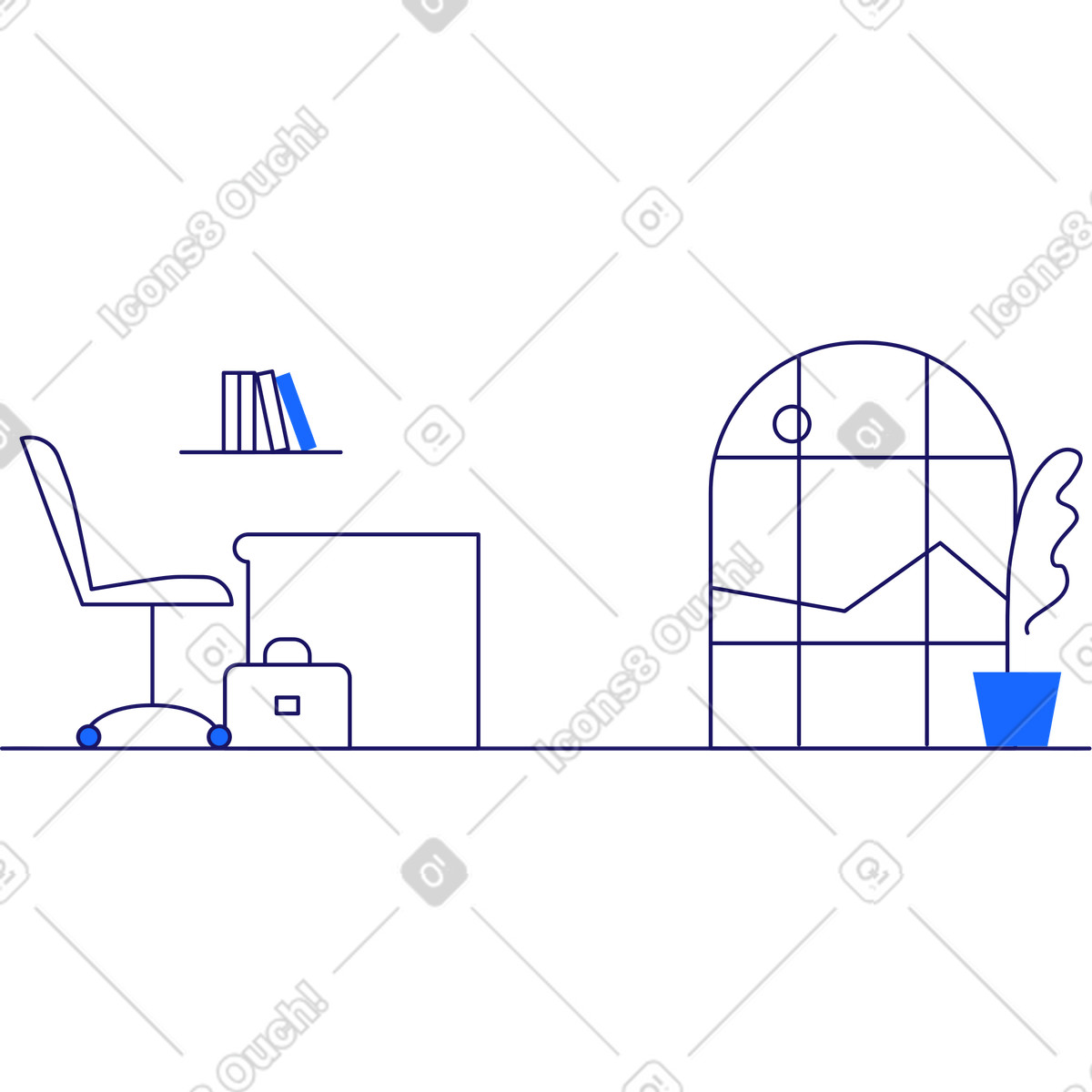 Office cabinet for background illustration in Matey style download in PNG, SVG
