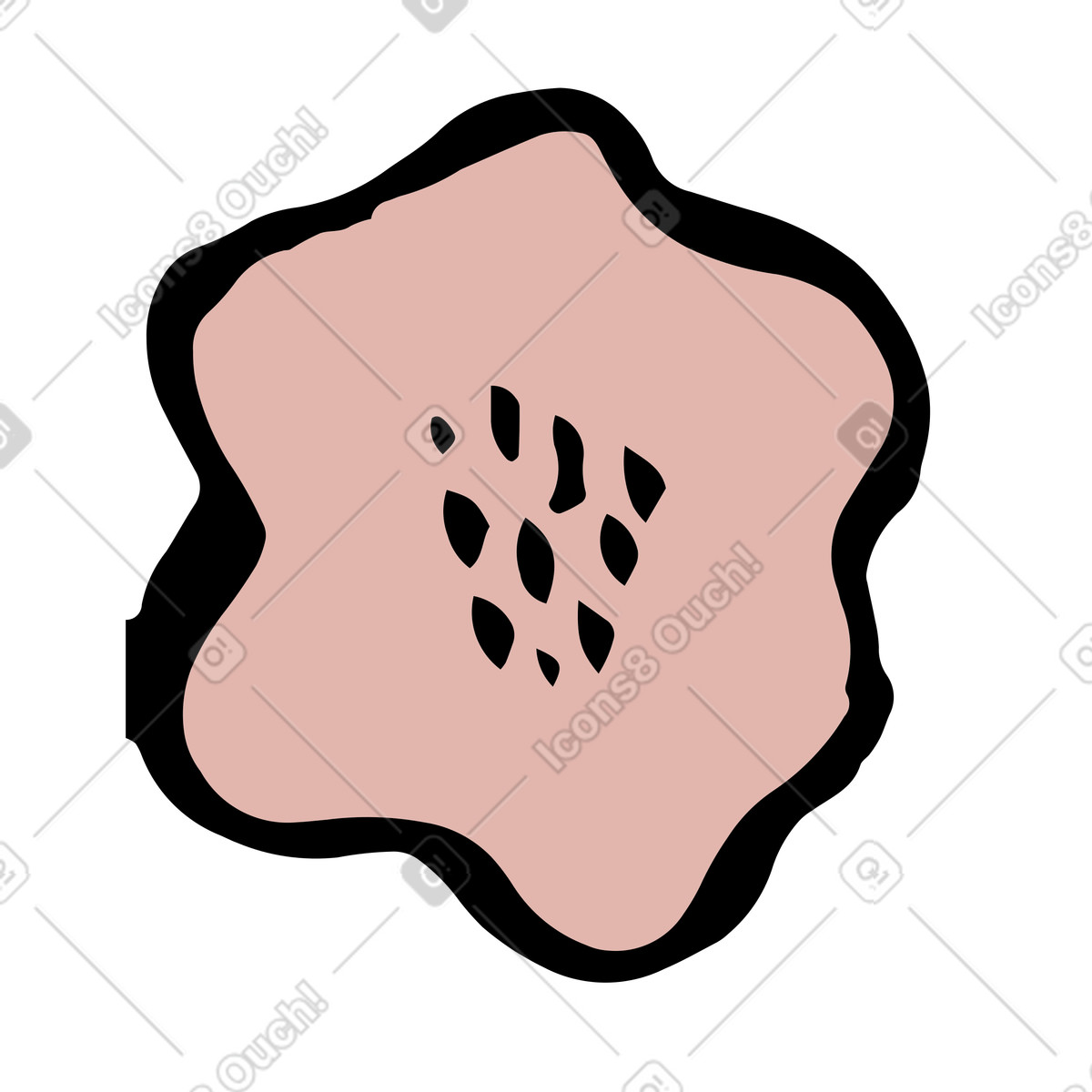 Pink flower head-Illustration im Scandi-Stil als Download in PNG, SVG