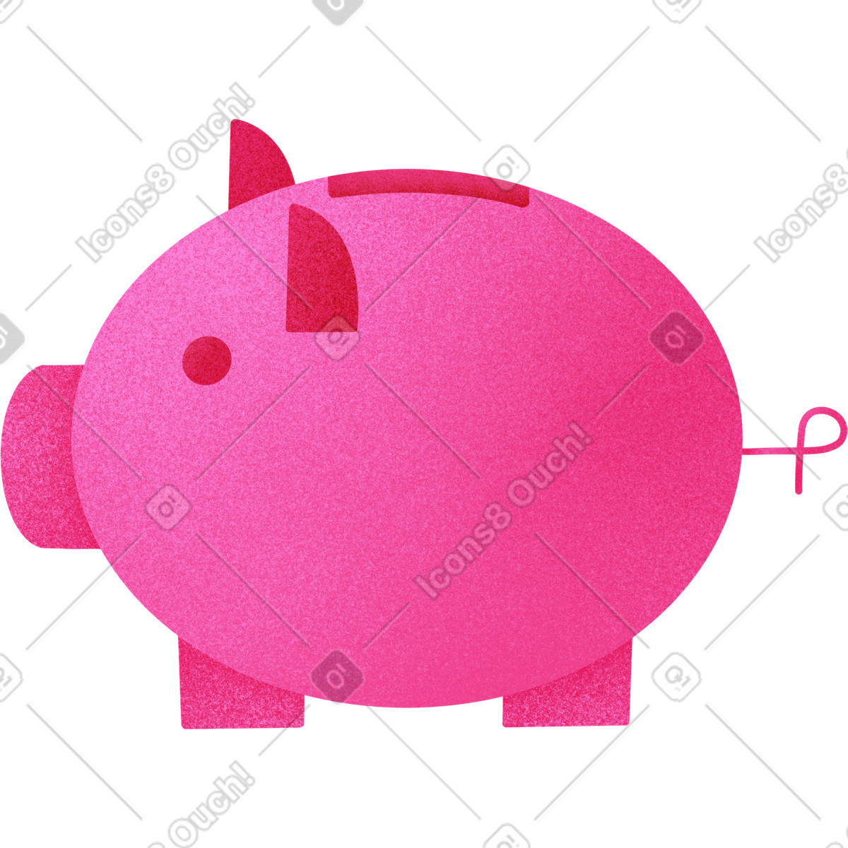 Ilustración Pink piggy bank en estilo Willowy a descargar en PNG y SVG
