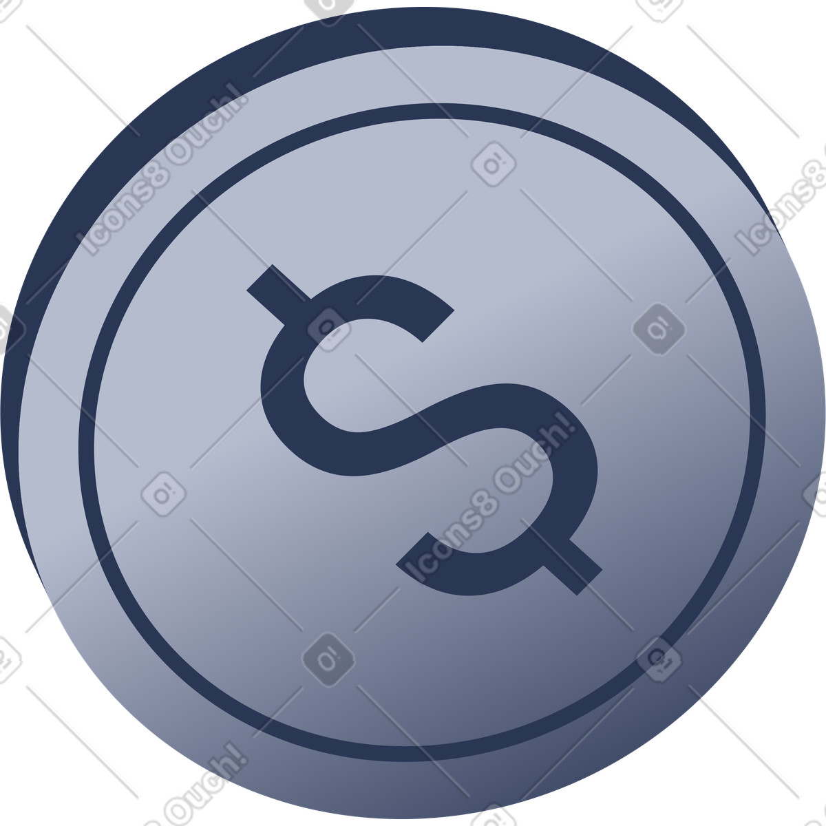 Dollar coin illustration in PNG, SVG