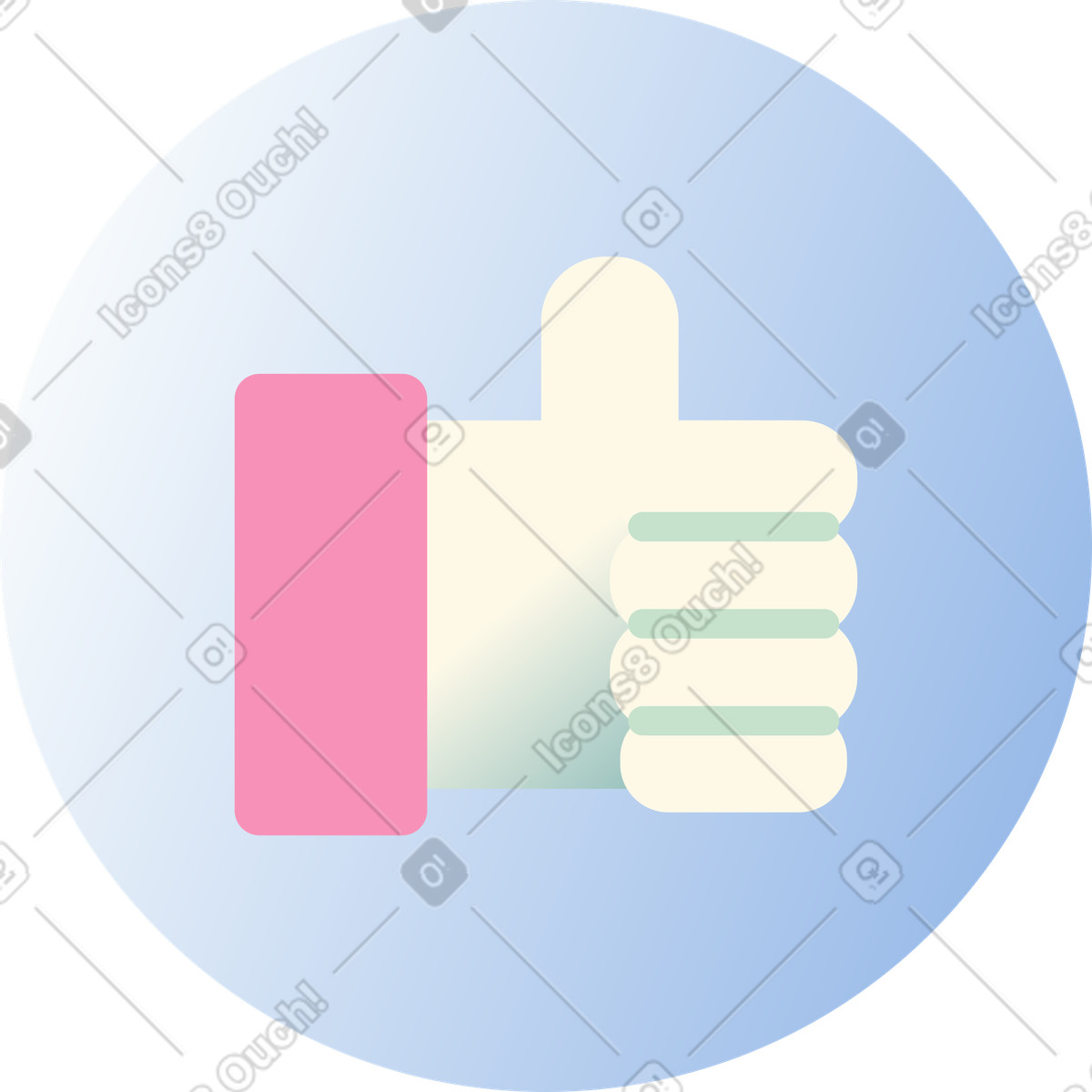 Beam スタイルの 親指を立てるアイコン のイラストをPNG、SVG形式でダウンロード