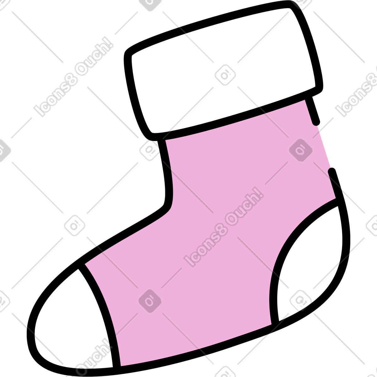 Christmas sock illustration in Mochi style download in PNG, SVG