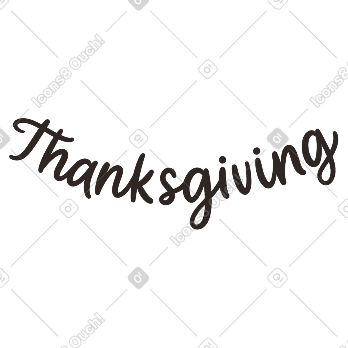 Lettering disegnato a mano ringraziamento illustrazione in stile Postcards scarica in PNG, SVG