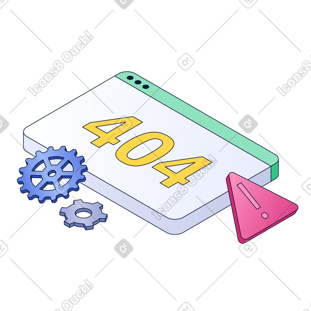 Website 404 error page, Page not found issue in web hosting illustration in PNG, SVG