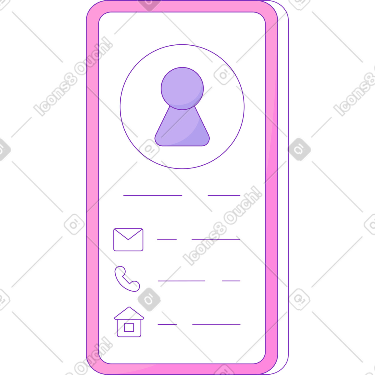 Mobiles profil-Illustration im Elastic-Stil als Download in PNG, SVG