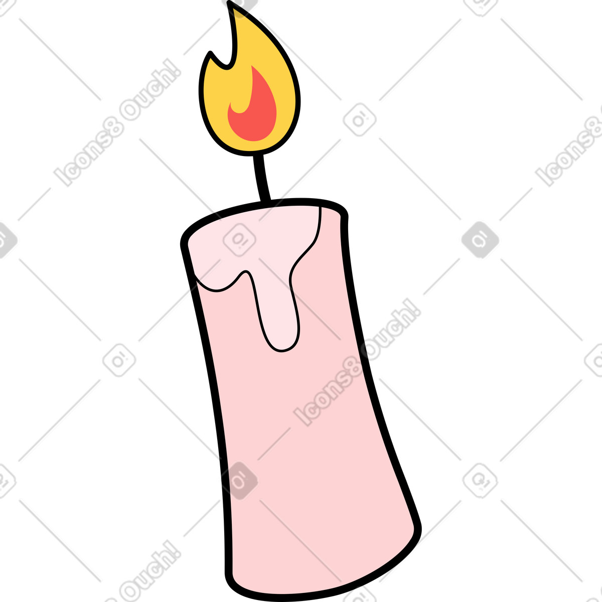 Candela illustrazione in stile Surr scarica in PNG, SVG
