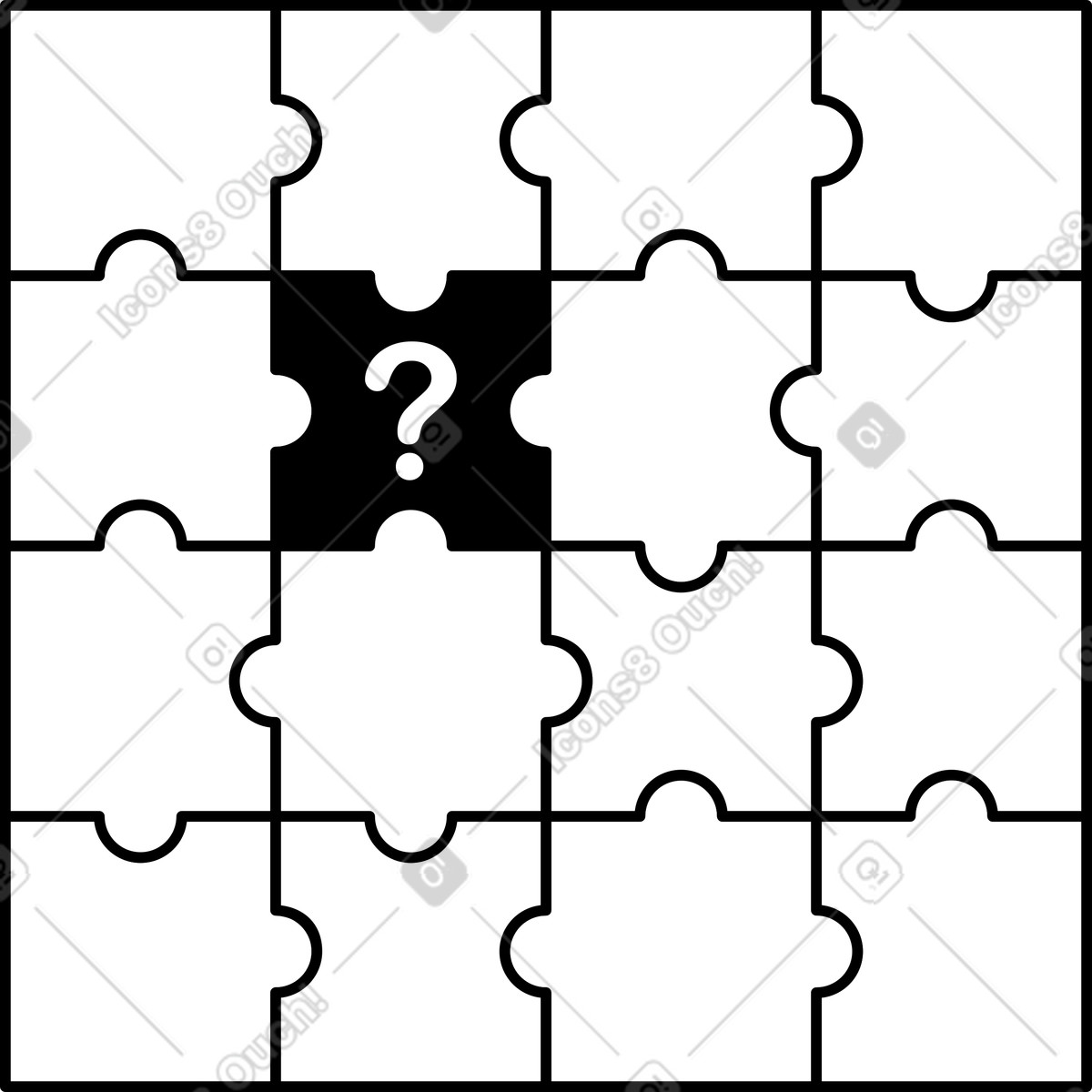 Иллюстрация Puzzle with the last missing piece в стиле Transistor — скачать в форматах PNG, SVG