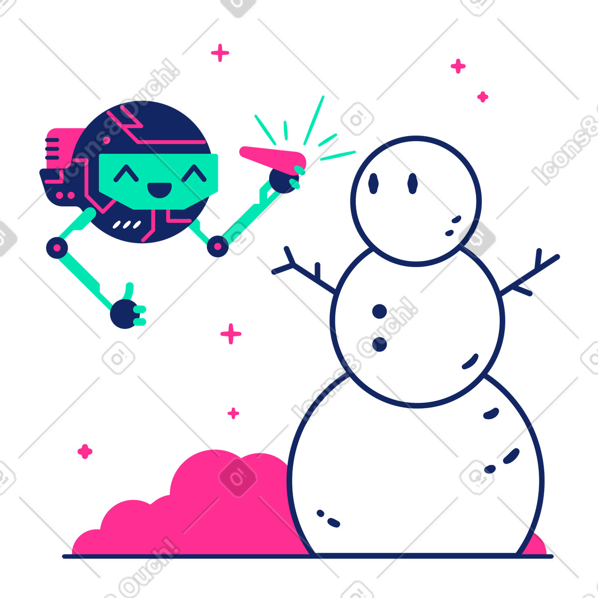Fast fertig-Illustration im Cyborg-Stil als Download in PNG, SVG