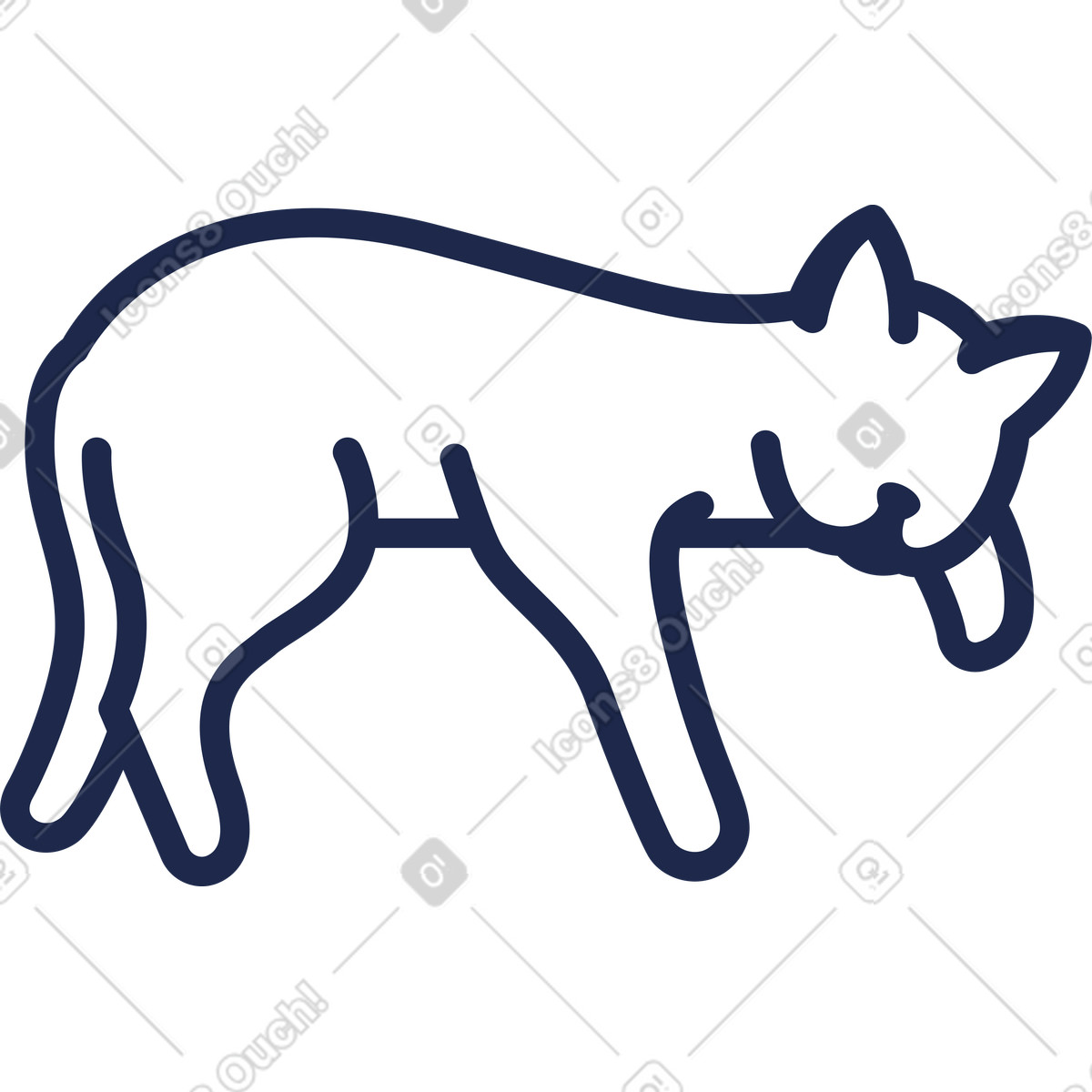 Schlafende katze-Illustration im Outline-Stil als Download in PNG, SVG