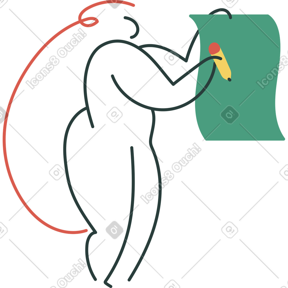 Ragazza illustrazione in stile Macaroni scarica in PNG, SVG