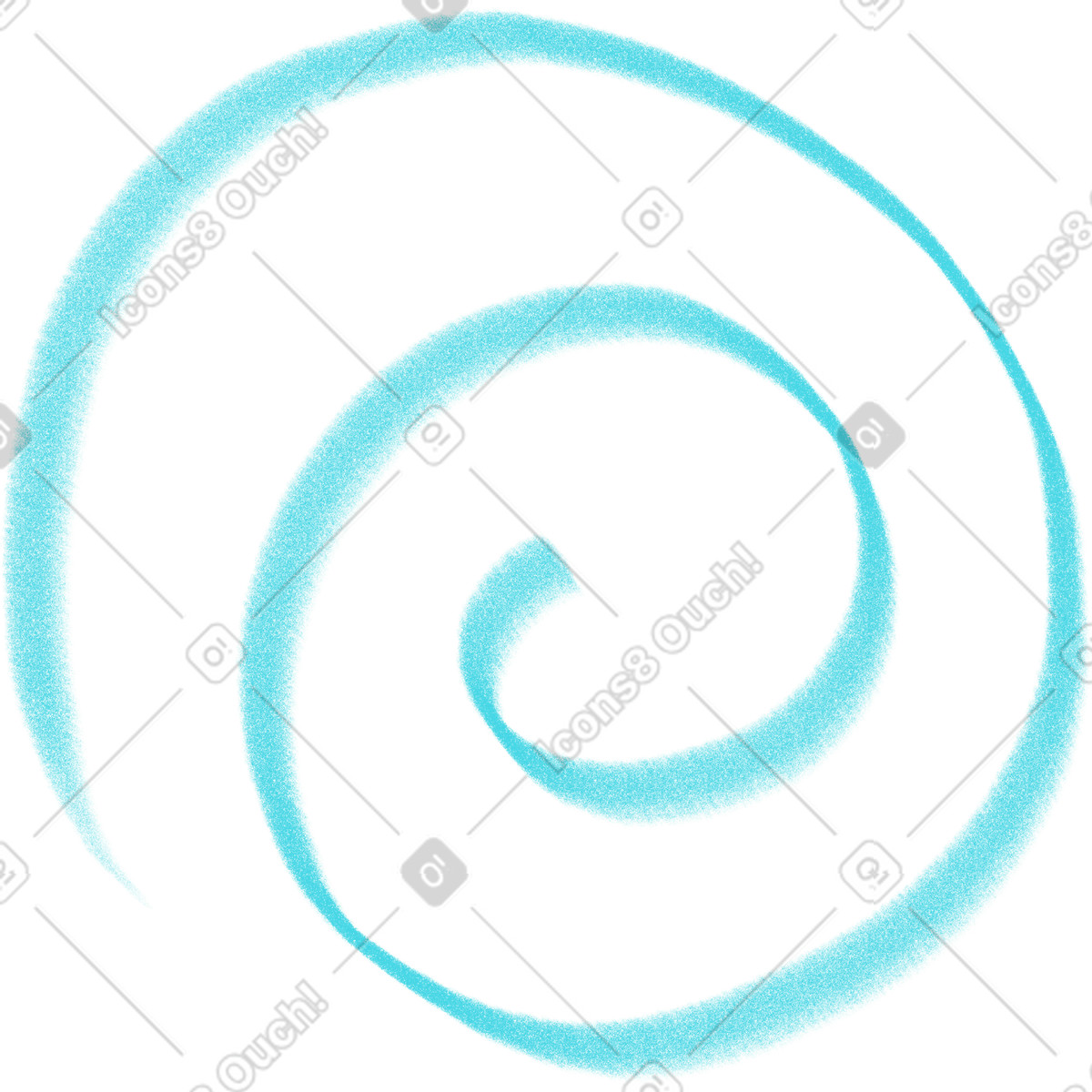 Blue round spiral-Illustration im Doodle-Stil als Download in PNG, SVG
