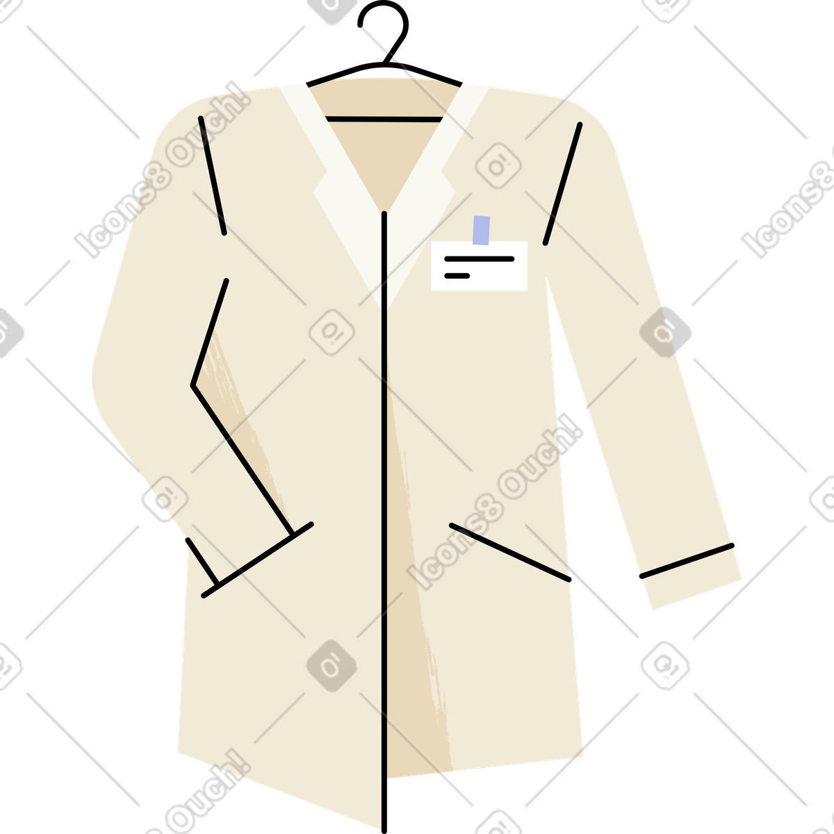 Medical coat illustration in Juicy style download in PNG, SVG