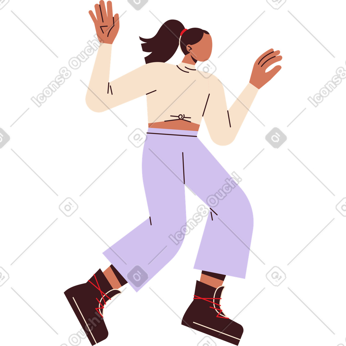 Ilustración Mujer bailando en estilo Folks a descargar en PNG y SVG