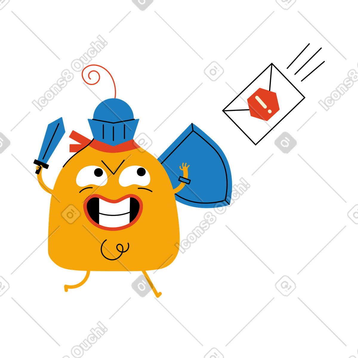 Proteggi la casella di posta dallo spam illustrazione in stile Jelly scarica in PNG, SVG