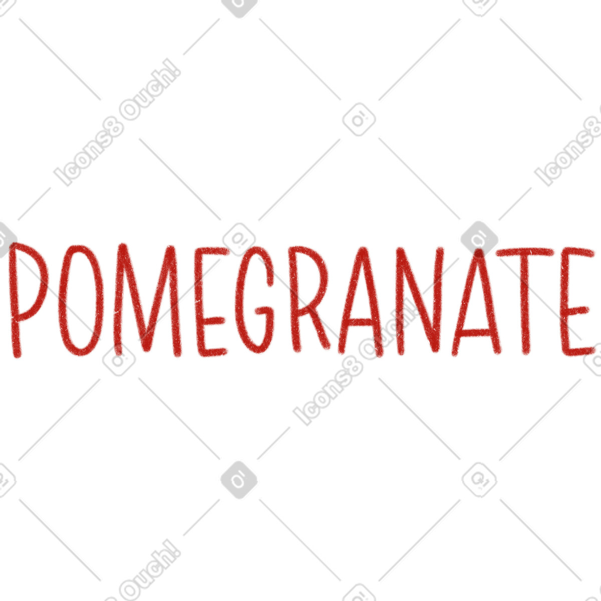 Illustration Lettrage de grenade dans le style Cozy à télécharger aux formats PNG, SVG
