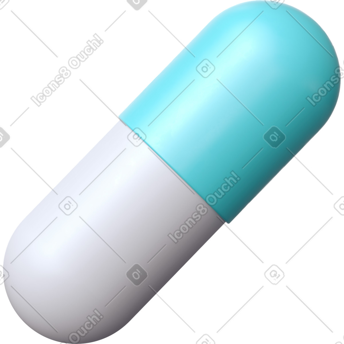 Ilustración White blue capsule en estilo 3D Business a descargar en PNG y SVG