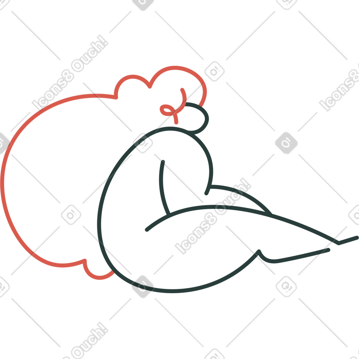 Ilustración Niña sentada en estilo Macaroni a descargar en PNG y SVG