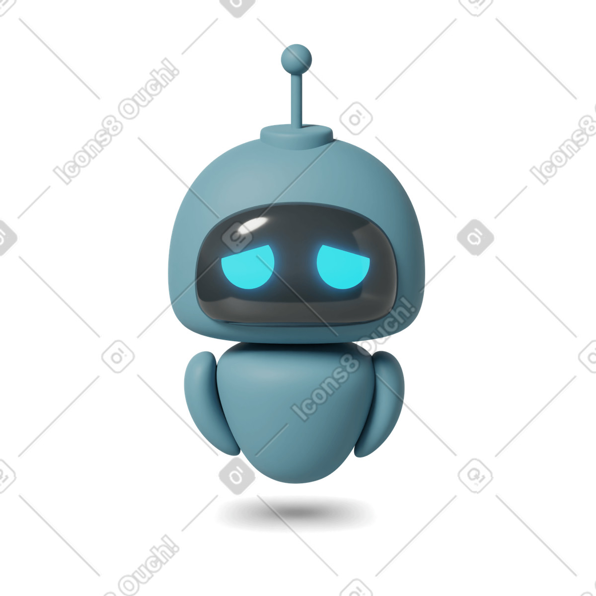 3D Casual life スタイルの Chatgpt robot sad のイラストをPNG、SVG形式でダウンロード