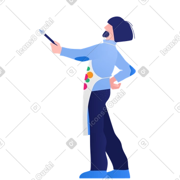 Artist animated illustration in GIF, Lottie (JSON), AE