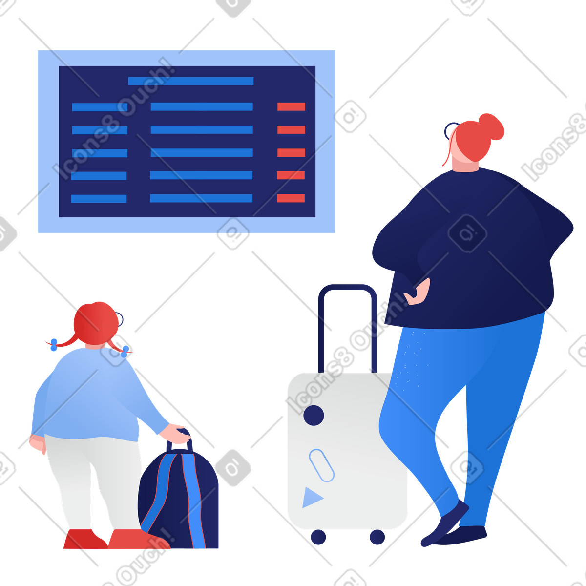 Waiting for flight illustration in PNG, SVG
