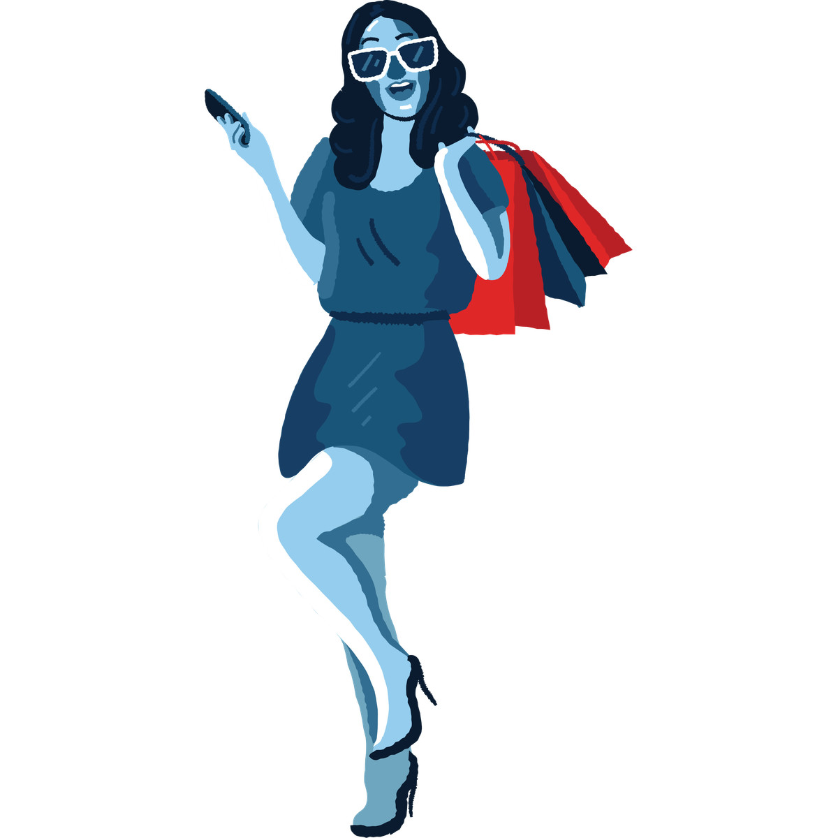 Shopper illustration in Cherry style download in PNG, SVG