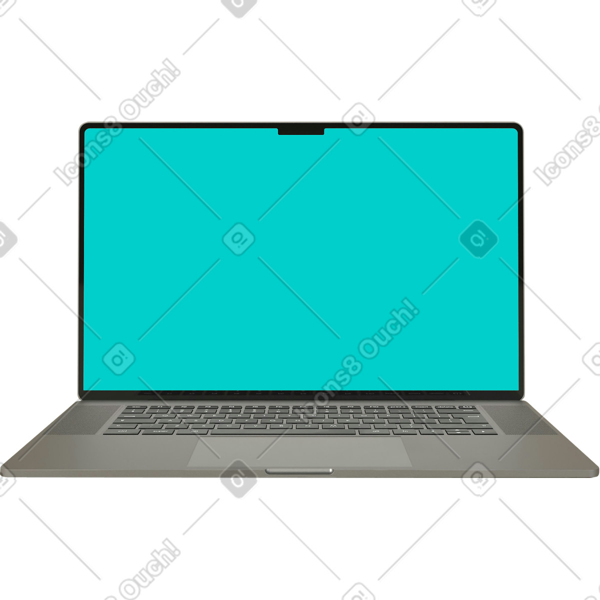 Energy 스타일의 Modern office laptop with blank display and slim build 일러스트레이션 PNG, SVG 다운로드