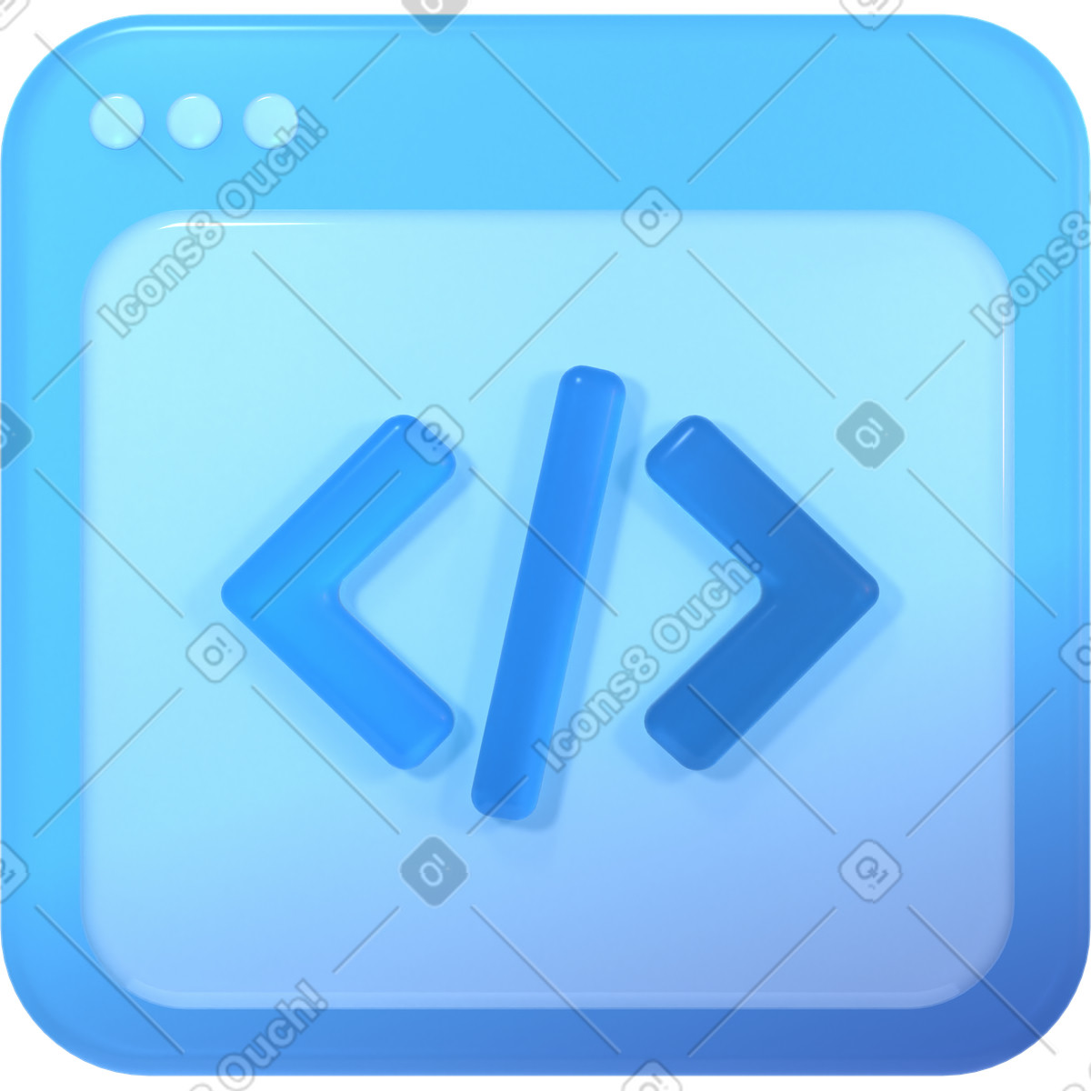 Software development environment illustration in 3D Glassy style download in PNG, SVG