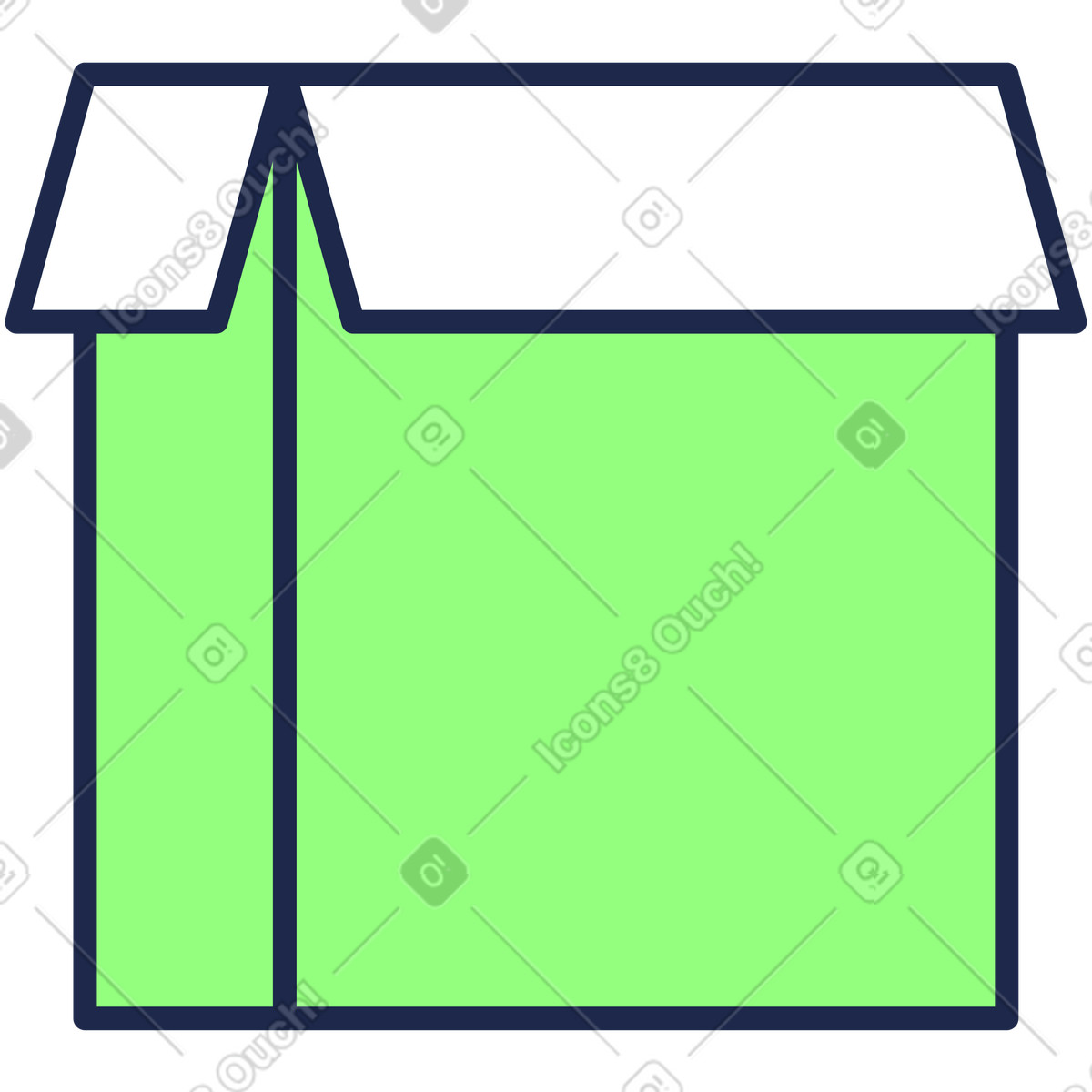 Illustration Boîte ouverte dans le style Outline à télécharger aux formats PNG, SVG