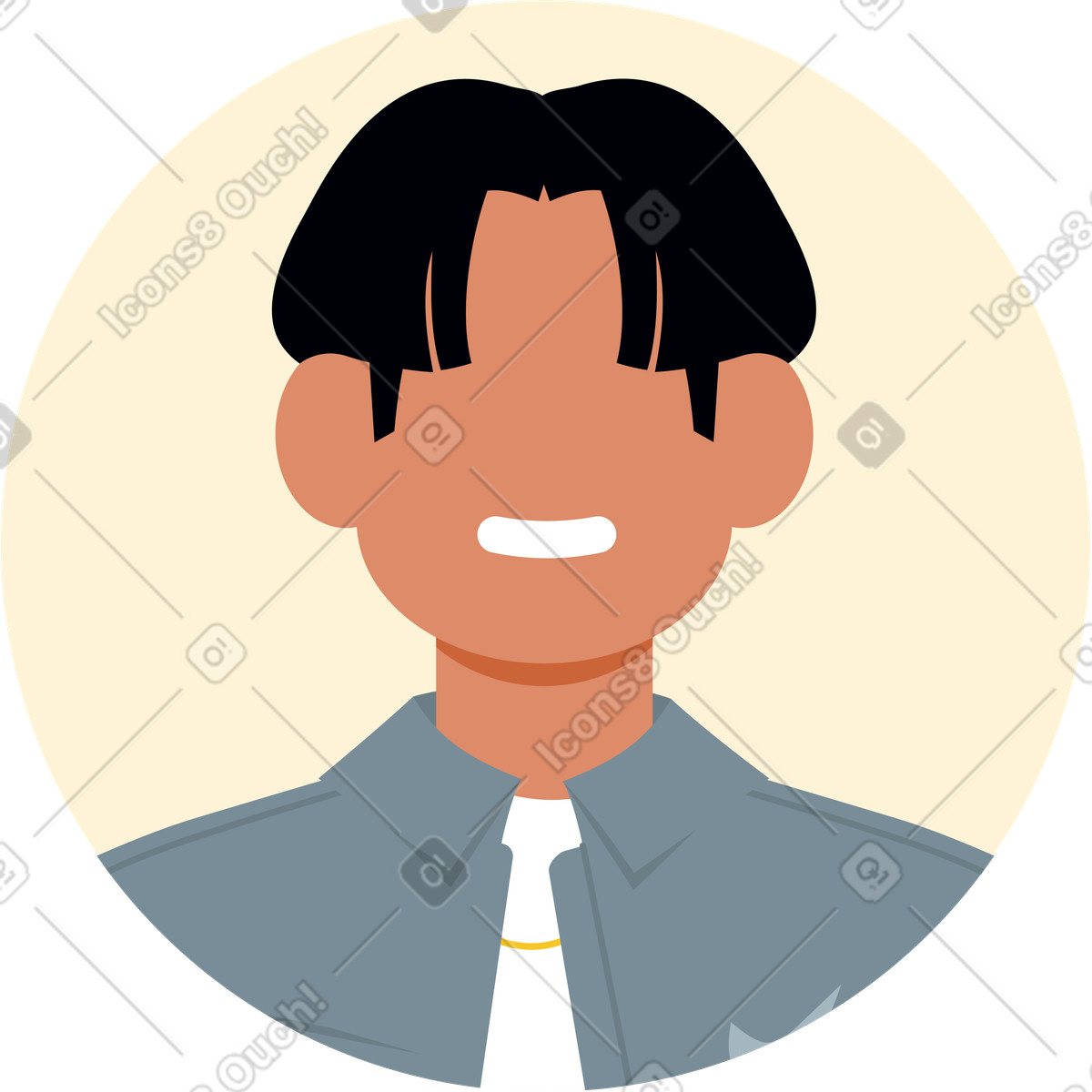 Avatar maschile illustrazione in stile Catchy scarica in PNG, SVG
