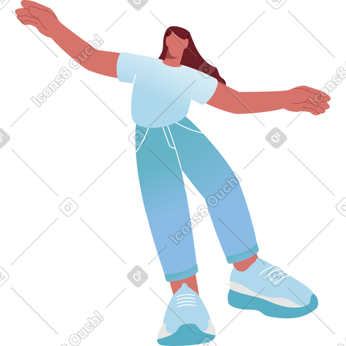 下载 Airy 风格的 女人平衡 插画，支持 PNG、SVG 格式