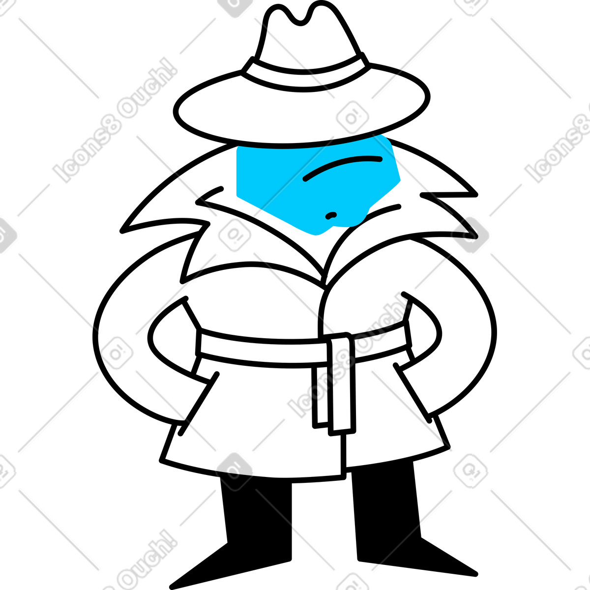 Ilustración Detective de personajes en estilo Giggle a descargar en PNG y SVG