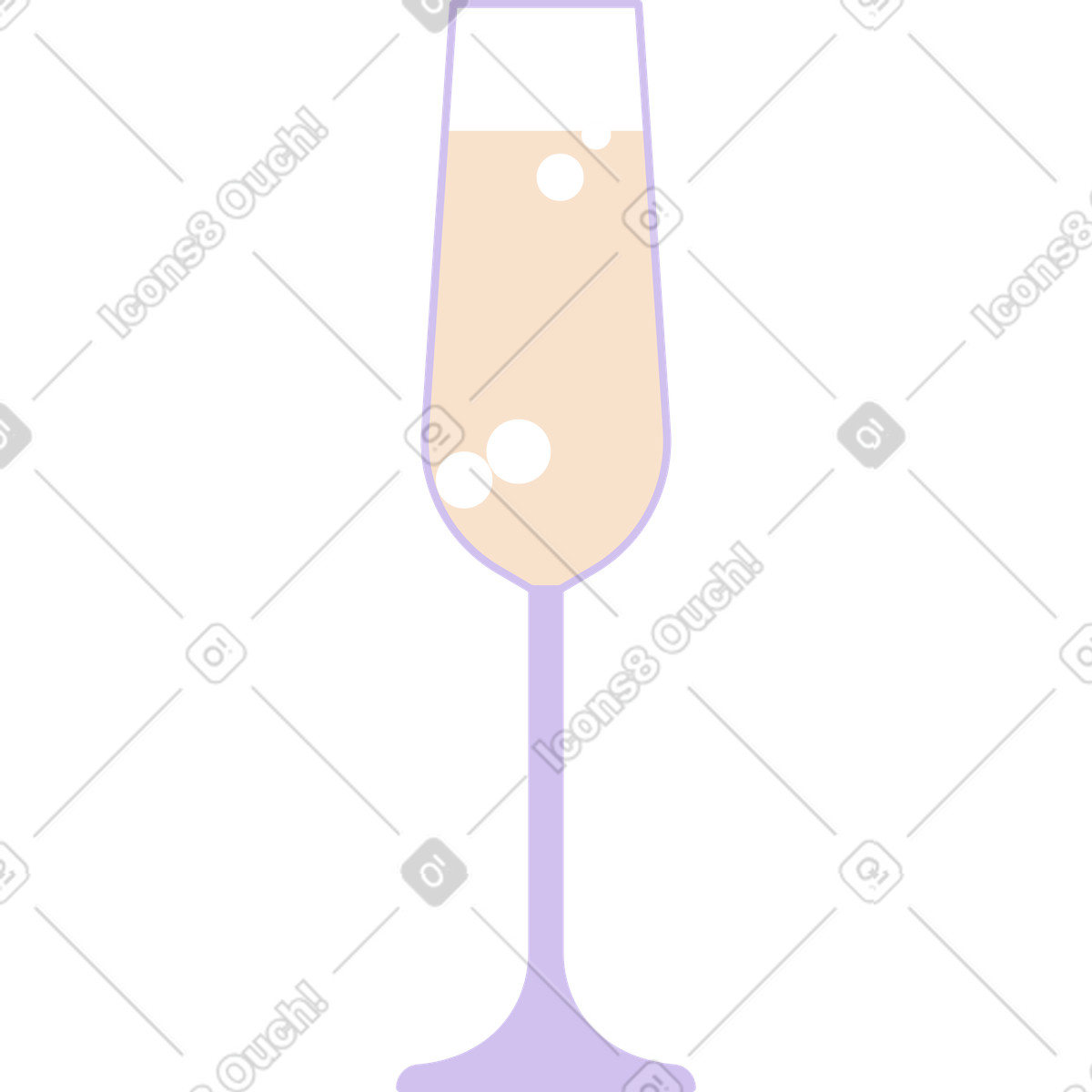 Bicchiere di champagne illustrazione in stile Folks scarica in PNG, SVG