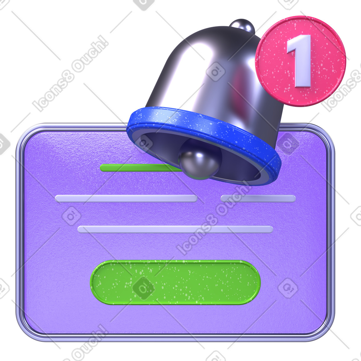 New Activity Card Notification, Unread Update Alert, Customer Update, System Event Notification illustration in 3D Boost style download in PNG, SVG
