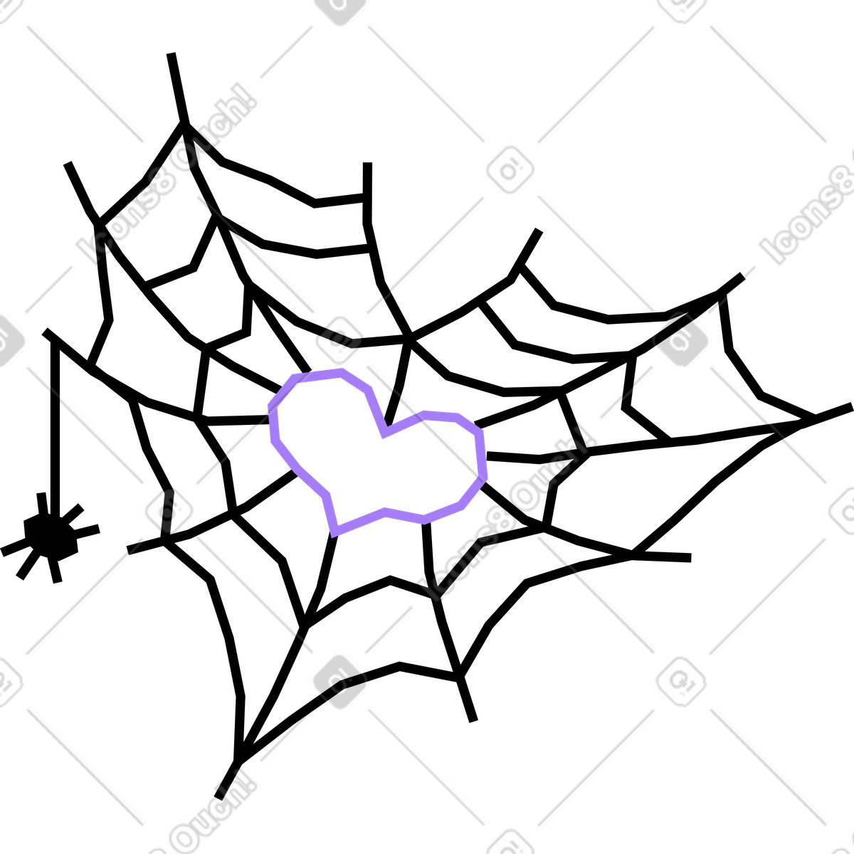 Spiderweb illustration in Amethyst style download in PNG, SVG