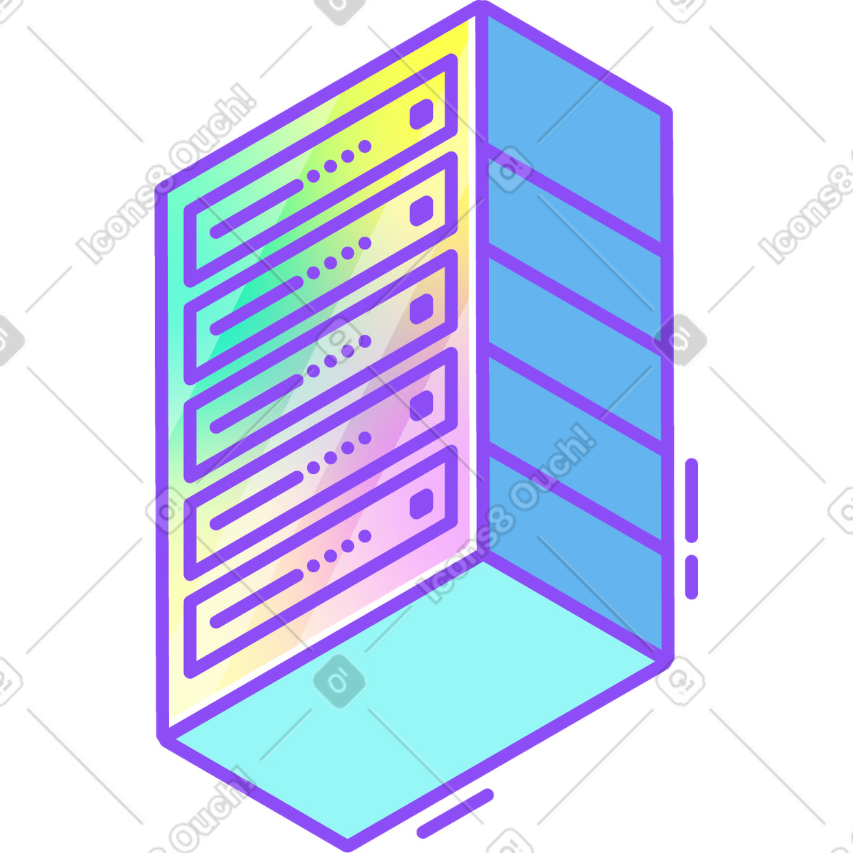 Illustration Serveur dans le style Holographic à télécharger aux formats PNG, SVG
