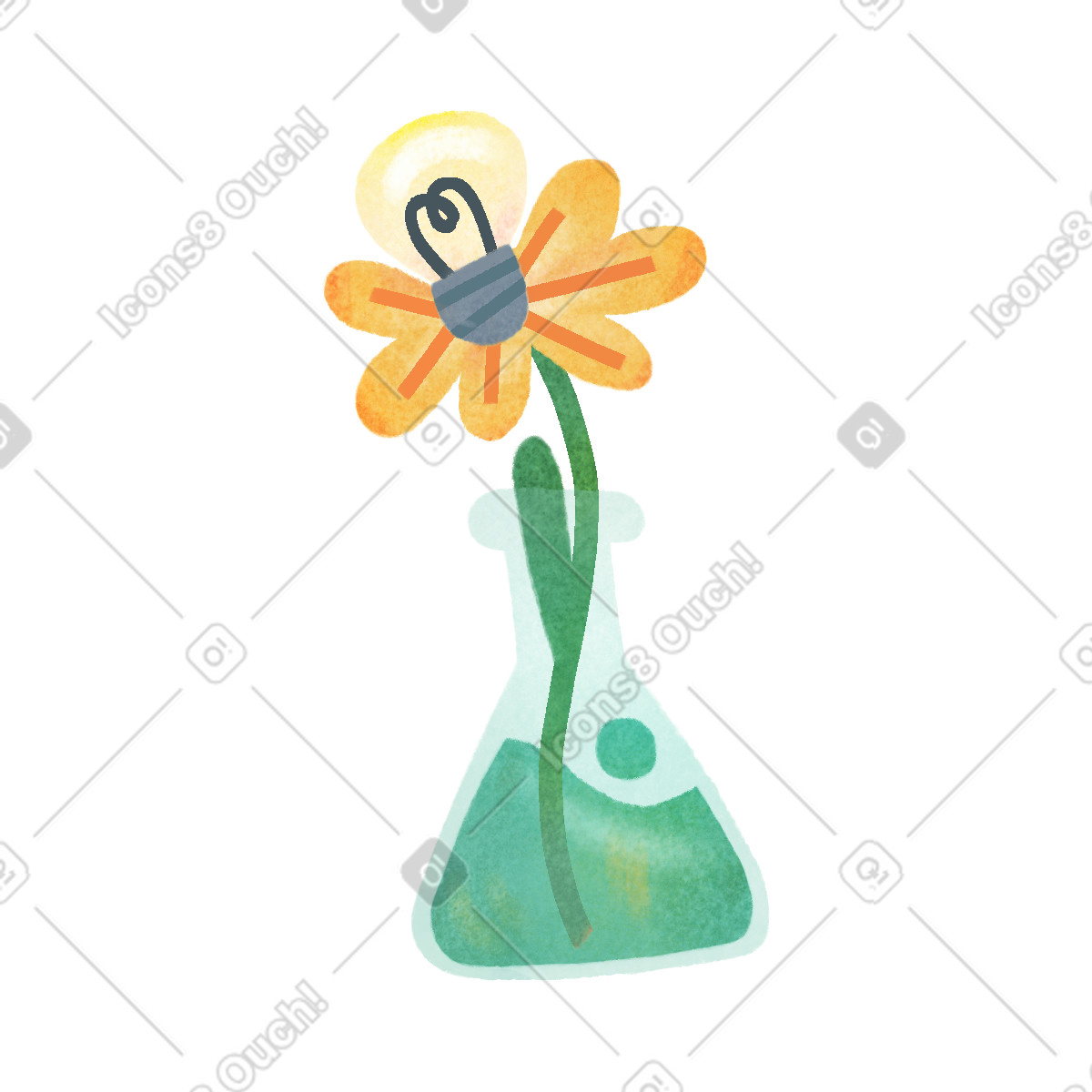 Illustration Flask dans le style Jungle à télécharger aux formats PNG, SVG
