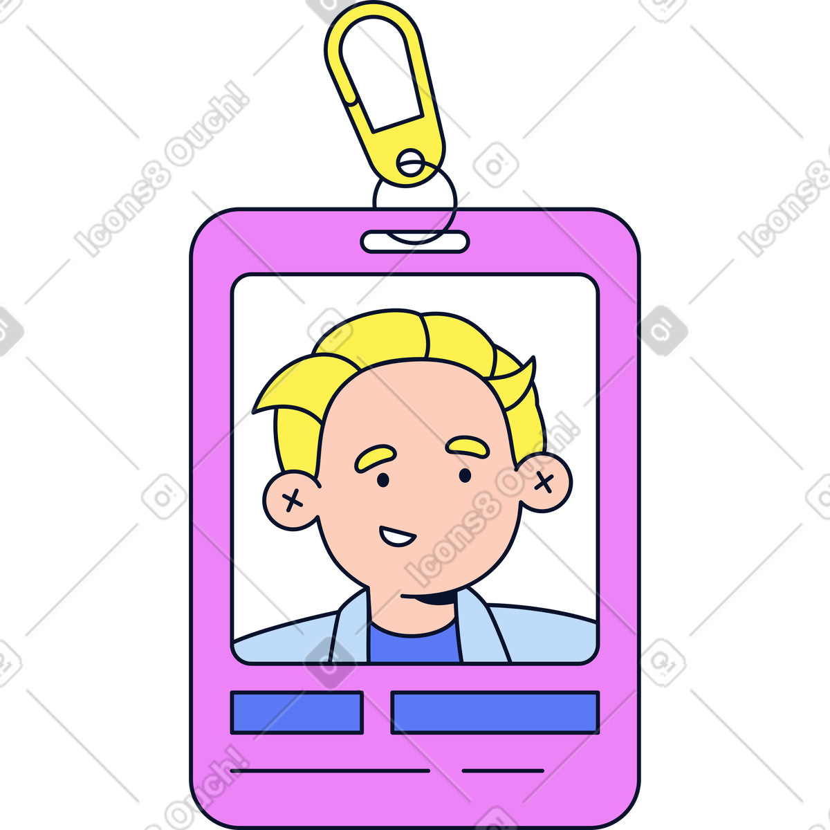 Carta d'identità con avatar personale illustrazione in stile Flexy scarica in PNG, SVG