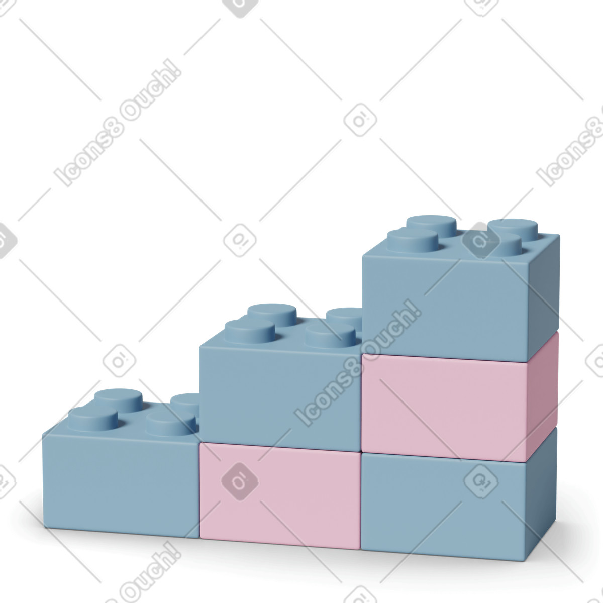 Legosteine-Illustration im 3D Casual life-Stil als Download in PNG, SVG