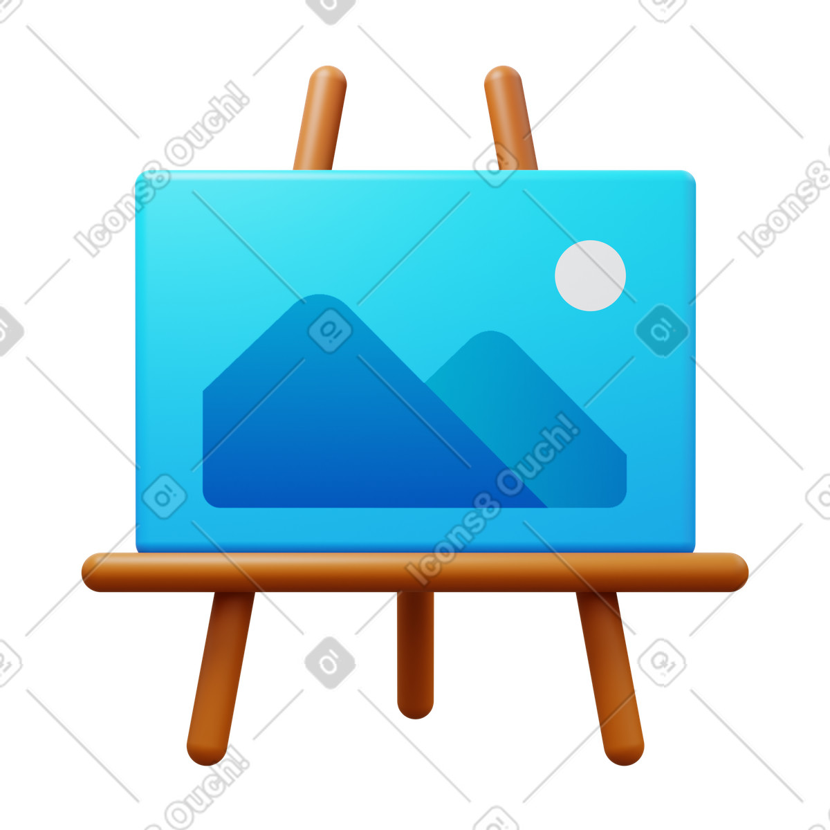 Easel illustration in 3D Fluency style download in PNG, SVG