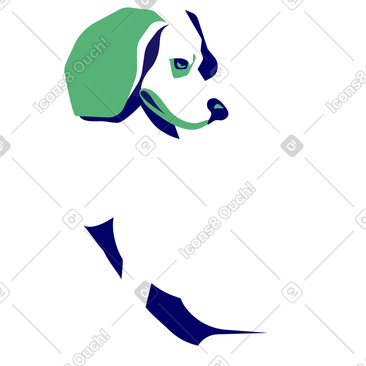Sad dog looks somewhere illustration in Lounge style download in PNG, SVG