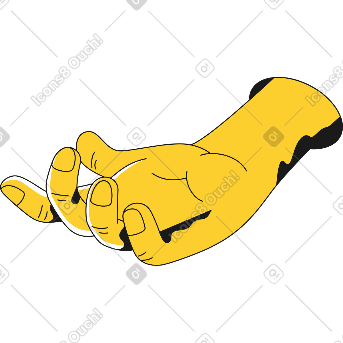 Hand up illustration in Taxi style download in PNG, SVG