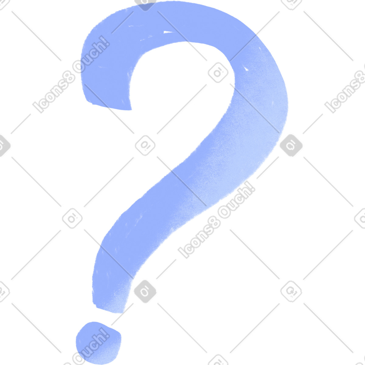 Blue question mark illustration in Quirky style download in PNG, SVG