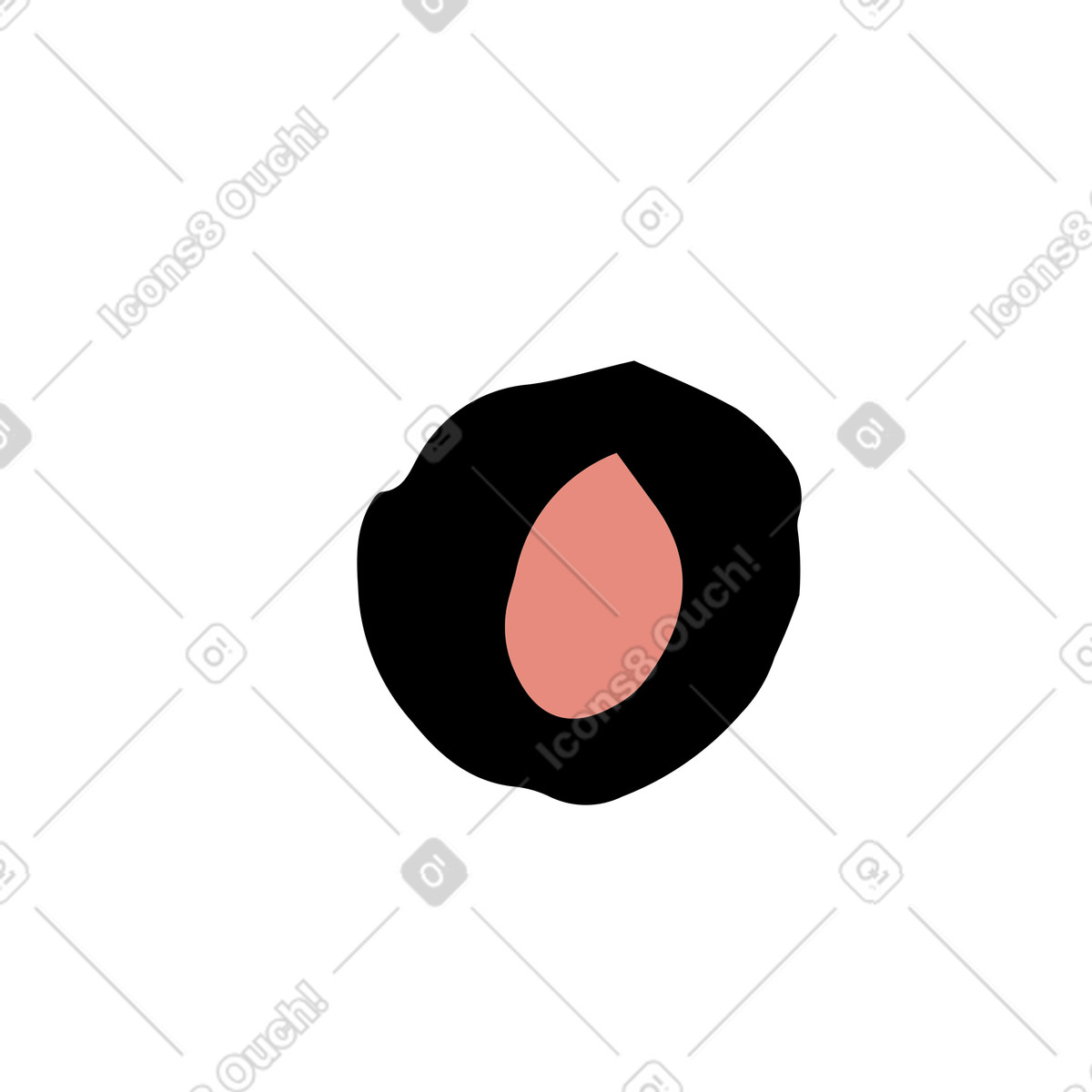 Pink round shape illustration in Scandi style download in PNG, SVG