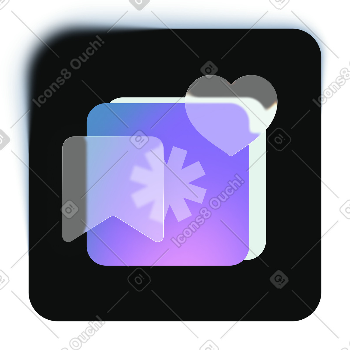 Illustration Favorite message chat, Saved conversation highlight, Pinned chat dans le style Void à télécharger aux formats PNG, SVG