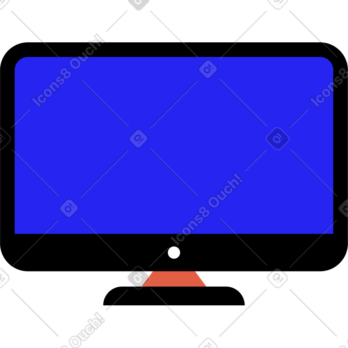 Ilustración Monitor de pantalla azul en estilo Flat a descargar en PNG y SVG