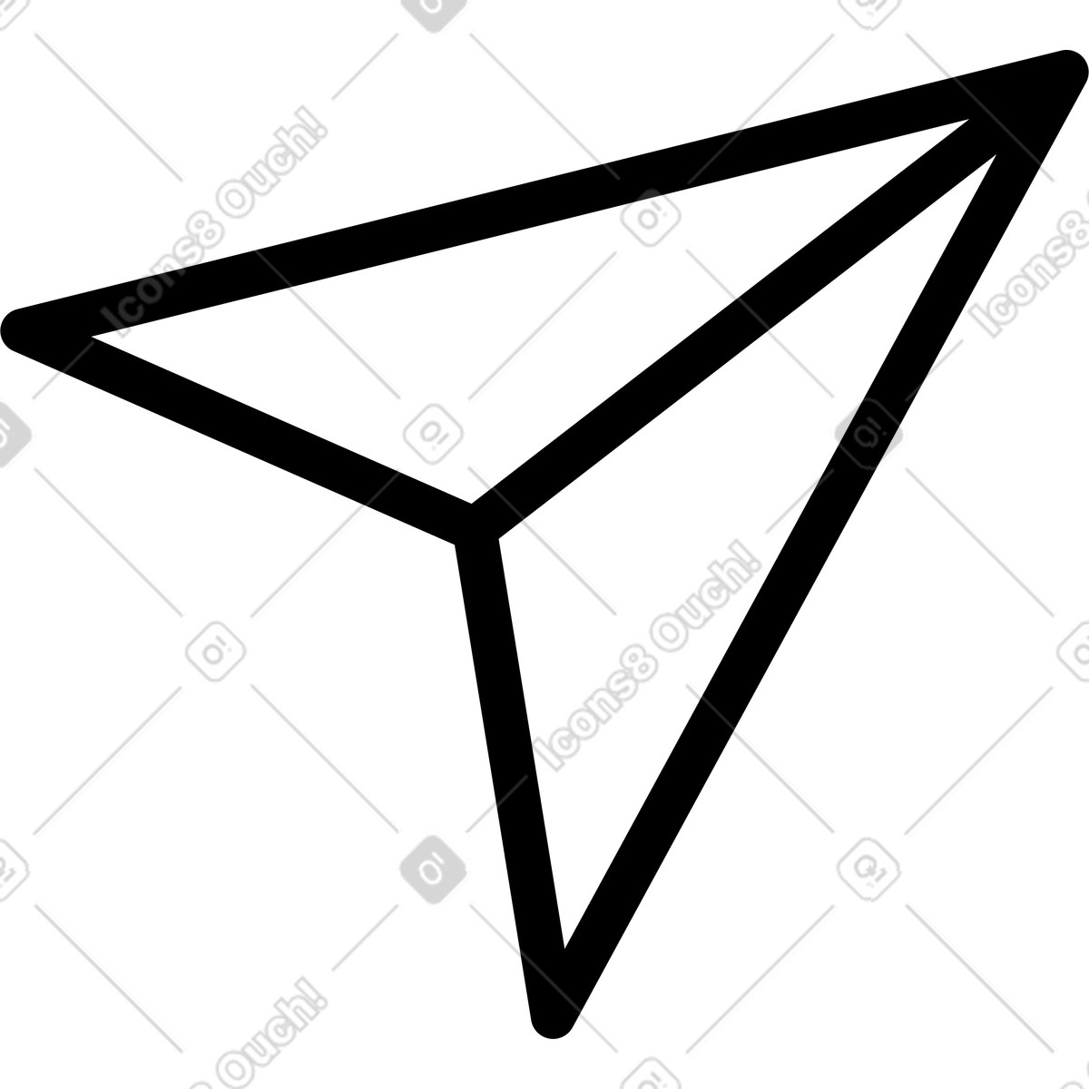 Ilustración Paper airplane outline symbol for sending email or message en estilo Notion Line Art a descargar en PNG y SVG