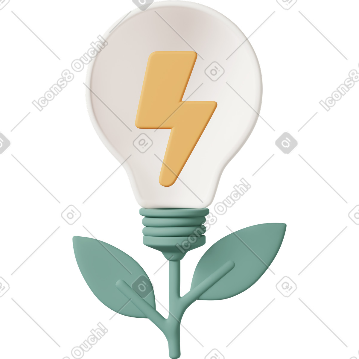 3D Casual life 스타일의 Greentech bulb 일러스트레이션 PNG, SVG 다운로드